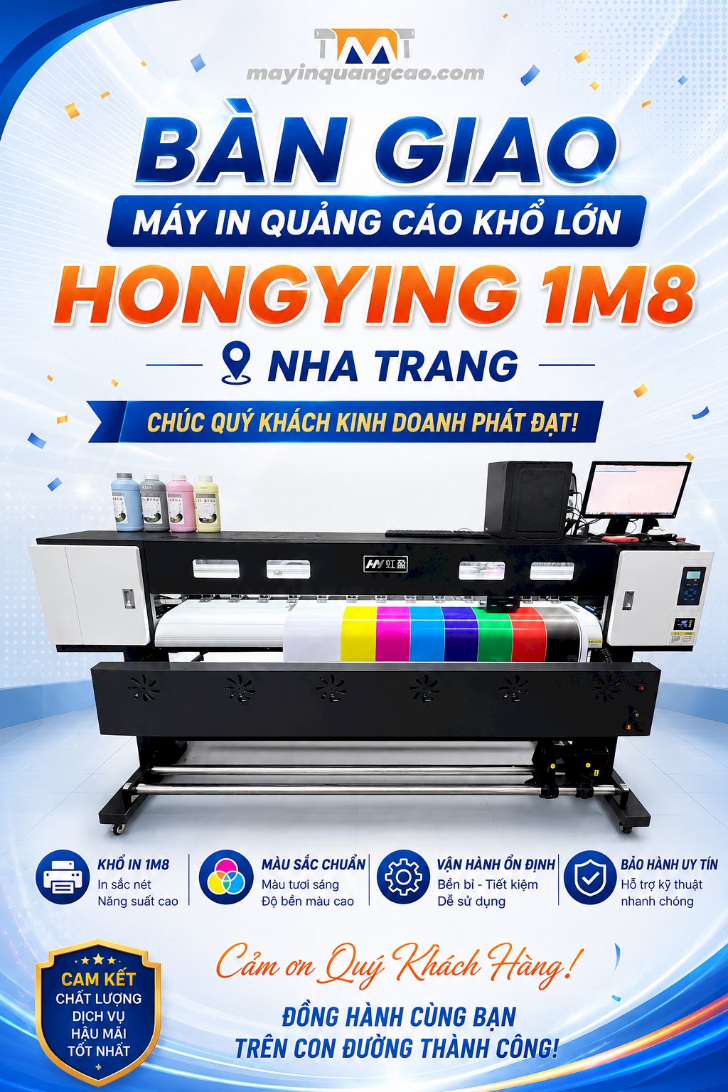 Máy in Hongying 1m8 được lắp đặt thành công tại Nha Trang