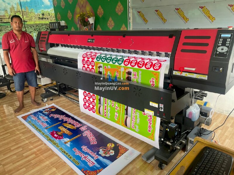 Tư vấn báo giá máy in bạt khổ 2m5 HongYing và hoàn thành lắp đặt máy in khổ lớn cho Quảng cáo Quỳnh Anh tỉnh Trà Vinh - Ảnh: 3