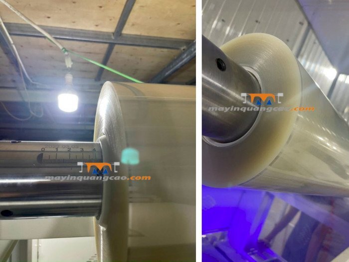 Dàn máy phủ bóng UV bằng màng PET công nghệ mới